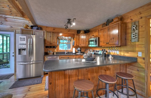Ellijay Cabin | Riverfront, loud rapids, on tubing path - easy access (neighboring River's Echo)
