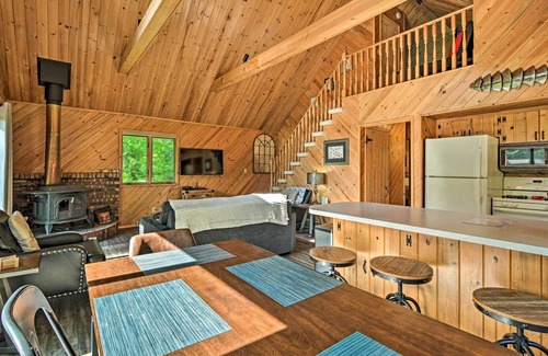 Mayfield Cabin | Riverfront Traverse City Cabin Near Snowmobiling!