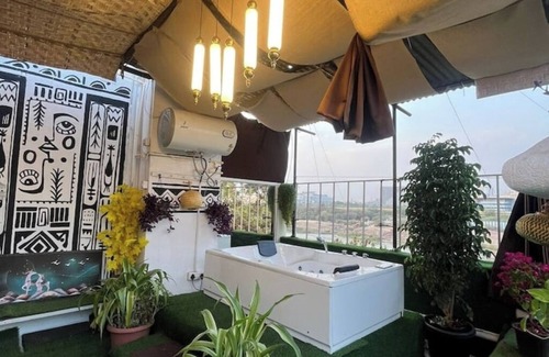 Koregaon Park Apartment | Riverside Jacuzzi Terrace patio with safety