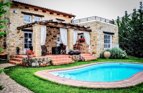 Platanias Town Villa | Rock House's Villa Rhapsody Secluded with private pool and garden very quiet.