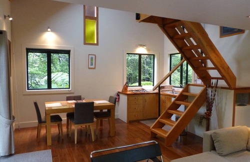 Mangawhai Apartment | Romantic eco cottage retreat for two amidst quiet, private native bush setting.