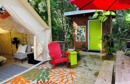 Lutz House | Romantic Glamping Tent/Tiny House Garden Retreat