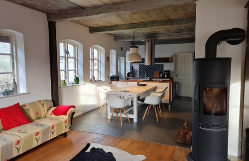 Neukirchen/Erzgeb House | Romantic, listed thatched-roof house with wood-burning stove and garden