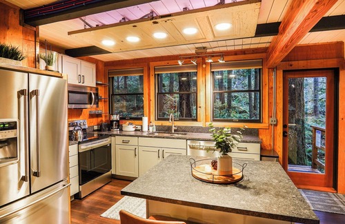 Glacier House | Romantic Treetop Cabin near Mt Baker - Perfect Couples Hideaway with private hot Tub and Fireplace