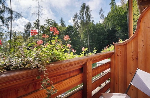 Roncegno Apartment | Room 'Faggio' with Mountain View, Private Garden and Balcony