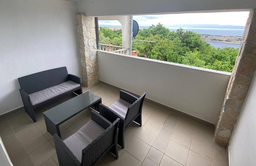 Municipality of Omisalj Apartment | Room Mira with terrace and sea view