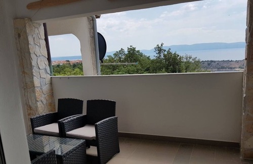 Municipality of Omisalj Apartment | Room Mira with terrace and sea view