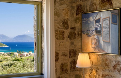 Evgiros Villa | Rose Tower Luxury stone tower villa in the middle of nature with stunning view.