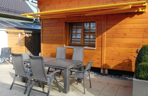 Schaprode House | Rügen Wooden House - Luxury 5 star Villa with Boddenblick u. Barrel-sauna