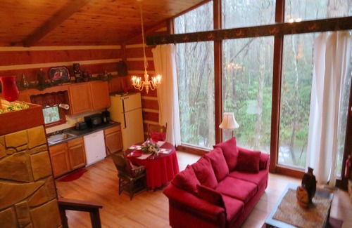 Rocky Grove Cabin | Rushing Waters Cabin- A Romantic Creek Side Retreat with Waterfalls