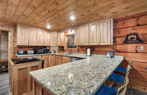 Gatlinburg - Pigeon Forge Cabin | Rustic Cabin in 4 acres★120" Home Theater★HotTub★Game Room★Pet Friendly