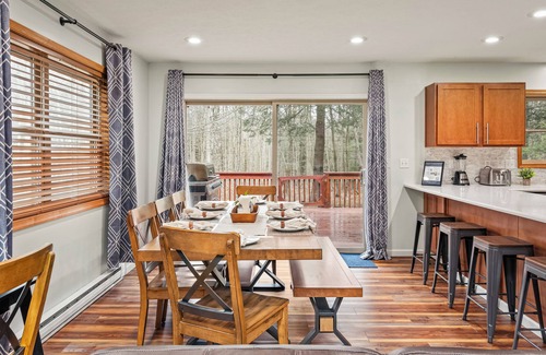 Gouldsboro House | Rustic-Chic Escape w/Hot Tub, Fireplace & Nature Views | Pine Woods Loft