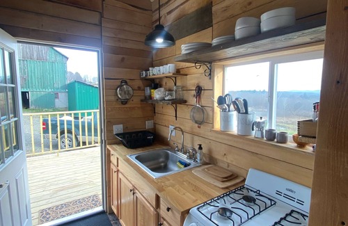 Worcester Cabin | Rustic intimate cabin nestled in a picturesque mountains viewing the Catskills.