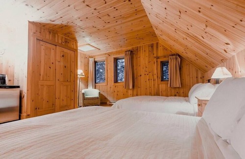 Saint-Paul-de-Montminy Ski Chalet | Rustic log cabin on the mountainside