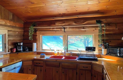 Danville Cabin | Rustic Log Cabin w/Hot Tub, Mountain Views in the Northeast Kingdom