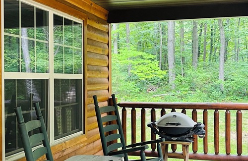 Mattawana House | Rustic Log Home, 2 Bedroom with loft, Quiet and Secluded.