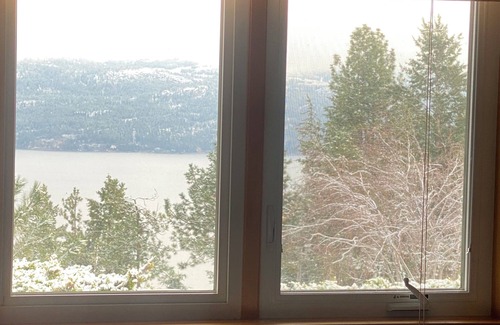 Westshore Estates House | Rustic Panoramic Okanagan Lake View Walkout Suite, Sleeps 7 & Pet friendly