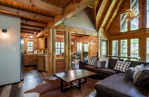 Townsend Cabin | Rustic Smoky Mountain Cabin w/Fire Pit & Antler Chandelier