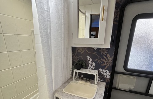Northwest Corpus Christi House | RV Resort on Wheels “Miami Vibe”, steps from Coastal Bend Beaches—Delivery/Setup