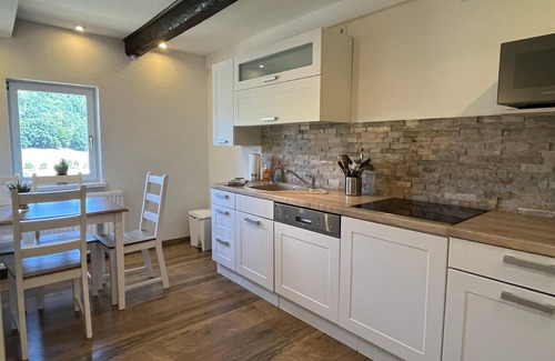 Konigstein an der Elbe Apartment | Sächsische Schweiz Ferienhaus Wohnung 1 mit Elbblick Sauna und Kamin