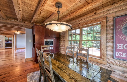 Bumpass House | S'Lumber Party- Log Home, Sandy Beach, Private Launch, Screened in Porch, and Views Galore