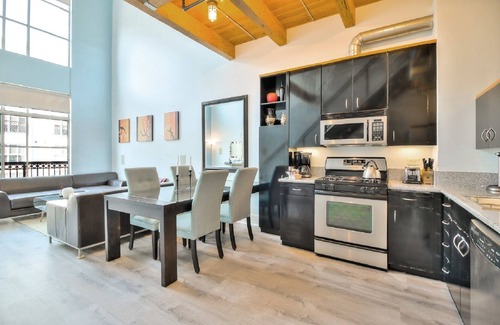 The Villas Condo | Santana Row Penthouse. Sleeps 5, 4 beds. 2 bedroom, 2 bath. Faces the Row