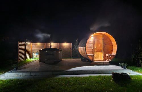 Gorklo House | Sauna balia - Nowa Osada Domki przy plaży - całoroczne domki na Mazurach