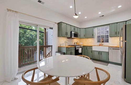 West Town Condo | Scandinavian-Inspired West Loop Apartment with Private Outdoor Balcony by AllSet Turnover