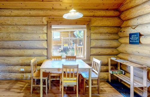 Lac Le Jeune Cabin | Scenic lakefront resort cabin with deck, full kitchen, & free internet