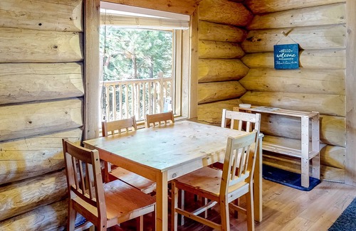 Lac Le Jeune Cabin | Scenic lakefront resort cabin with deck, full kitchen, & free internet