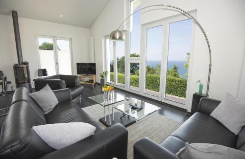 Lohme Apartment | schöner Meerblick von der Dachterrasse Haus Ostseeblick 1 FeWo Meehrblick