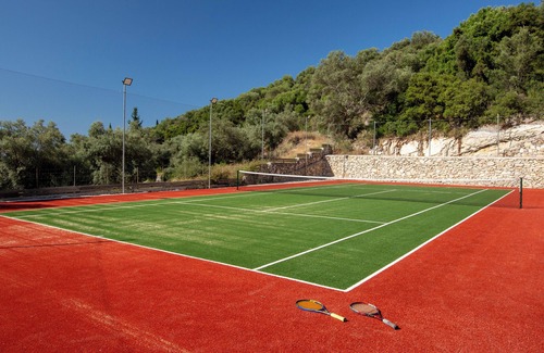 Evgiros Villa | Secluded Villa Amadeus with hammam, tennis court, BBQ & private pool