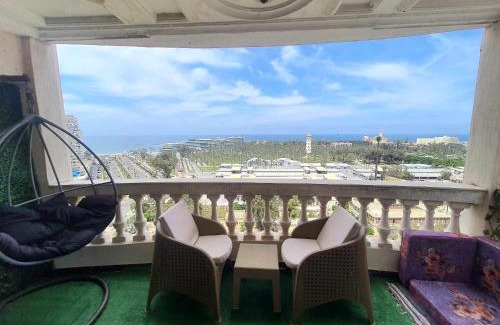 Al-Muntazah Apartment | Sea and Montaza Palace view 2 bedrooms apartment alexandria,2 full bathrooms, with 2 AC and 1 Stand Fan, free wifi , available all year days with 3 heavy blankets