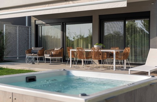 Neos Marmaras Villa | Sea view villa, 50mt from a sandy beach with private heated pool, spa, Gym etc