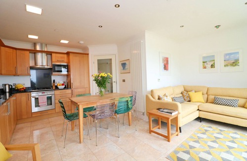 Treyarnon Apartment | Sea views, balcony overlooking the bay, dog friendly two storey apartment