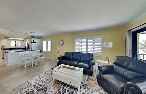 Mid Island Condo | Seaside 201 | Renovated Gulf-Front Corner Condo with Stunning Beach Views