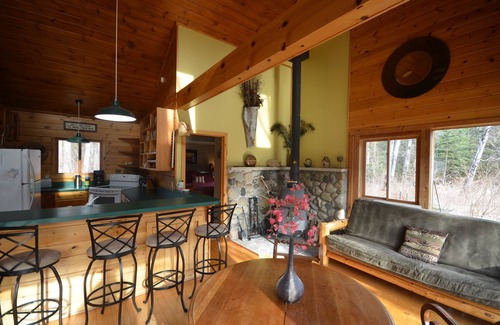 Mayfield House | Secluded Boardman River home with a HOT TUB, Smart TV, Kayaks. Dogs ok