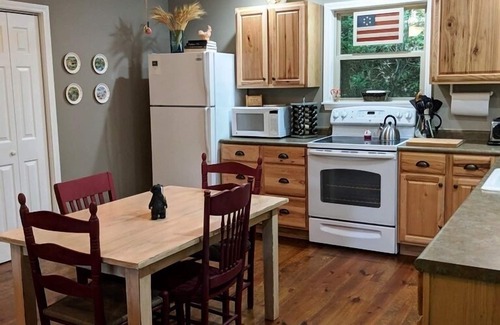 Clayton House | Secluded cabin, yet 3 minutes from town. Has Wi-Fi and land line phone.
