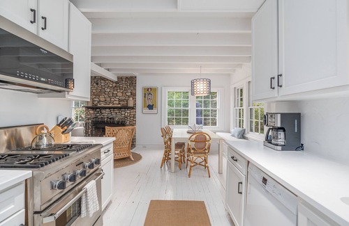 Southold House | Secluded charmer with gunnite & saltwater pool, stone fireplace steps to beach!