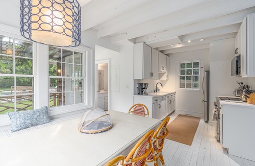 Southold House | Secluded charmer with gunnite & saltwater pool, stone fireplace steps to beach!