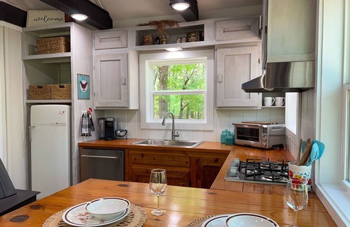 Mena Cabin | Secluded cozy cabin overlooks creek below, close to WPG trails, newly remodeled