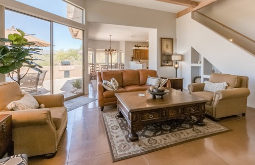 Carefree House | Secluded dog-friendly home with private patio, gas grill, mtn views, fireplace