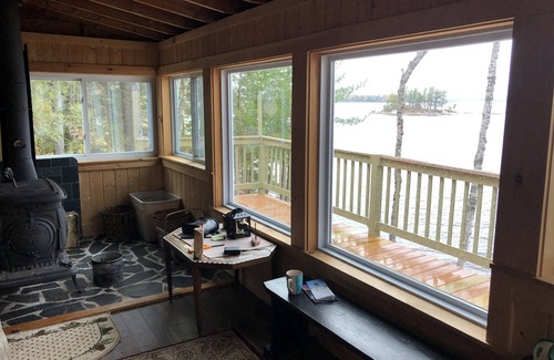 Millinocket Cabin | Secluded Katahdin View, Lakefront Bliss & Beach Cove Retreat