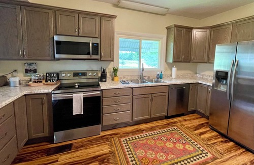 Bath House | Secluded lake house on 6 acres, with trails and easy access to Brookville Lake.