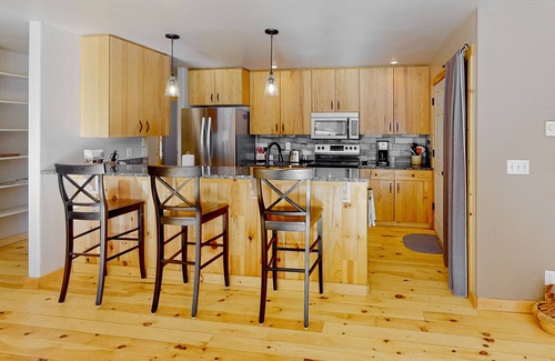 New Meadows House | Secluded, updated home with mountain view, woodstove, foosball, & W/D