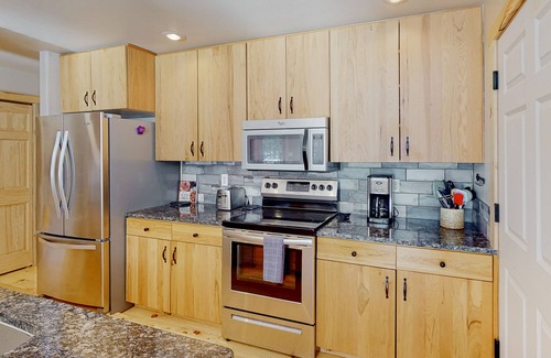 New Meadows House | Secluded, updated home with mountain view, woodstove, foosball, & W/D
