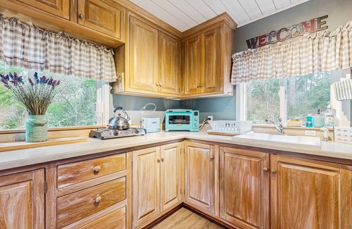 Freeland Cottage | Secluded Whidbey Island cottage with woodland views, firepit & kitchenette
