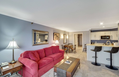 Boyne City Condo | Second-Floor Serenity | Lake Charlevoix Beachfront + Patio | Fireplace |