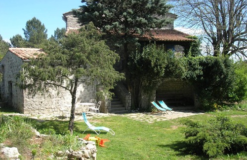 Les Vans Cottage | semi-detached cottage in private property with trees