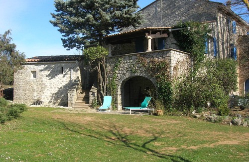 Les Vans Cottage | semi-detached cottage in private property with trees